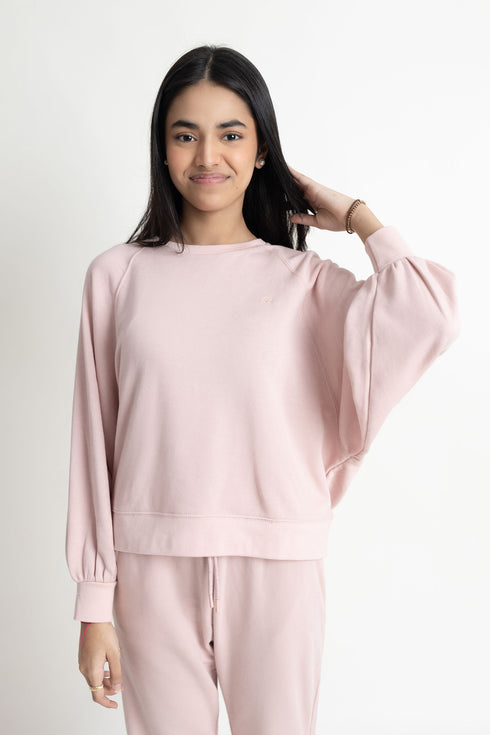 Blush Pink Cropped Sweatshirt
